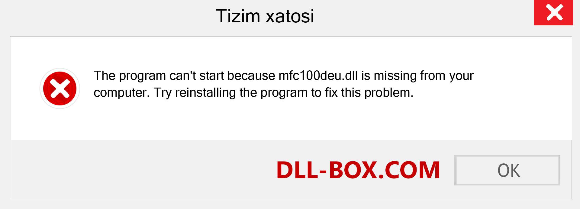 mfc100deu.dll fayli yo'qolganmi?. Windows 7, 8, 10 uchun yuklab olish - Windowsda mfc100deu dll etishmayotgan xatoni tuzating, rasmlar, rasmlar